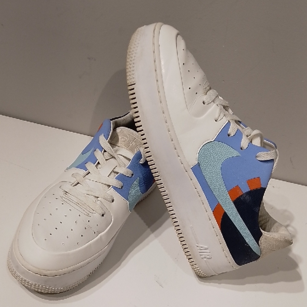 Nike Air Force 1 Sage Low LX BV1976-002 Platinum Tint Aqua Blue Lace Up Shoes